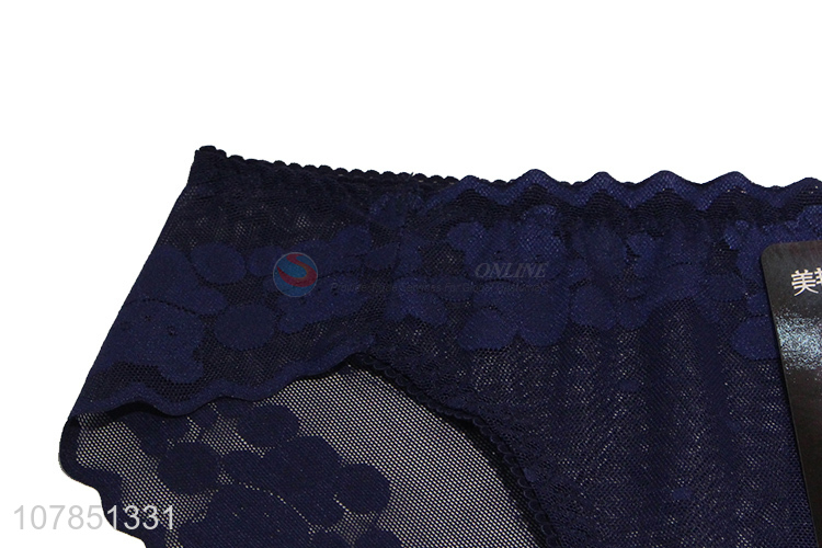 Yiwu wholesale blue breathable sexy lace panties for women