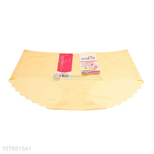 Hot selling yellow ice silk breathable seamless panties