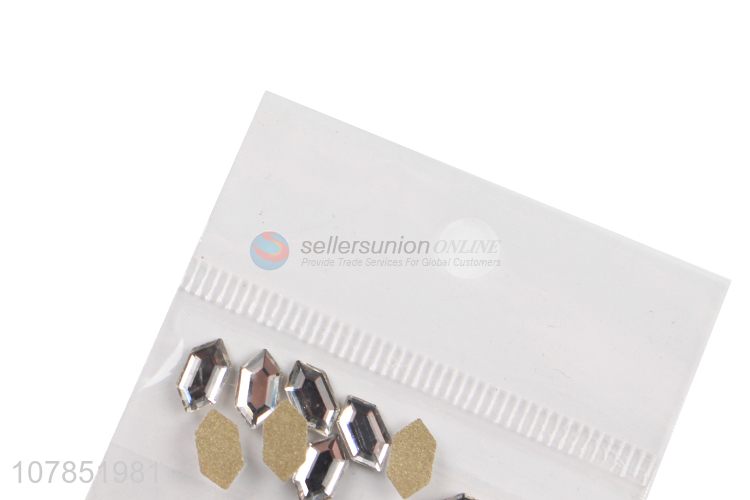 Low price hexagonal crystal glass rhinestones nail art decoration