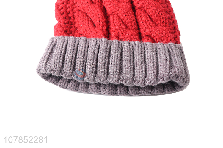 Yiwu market women winter warm bonnet beanie cap knitting hat