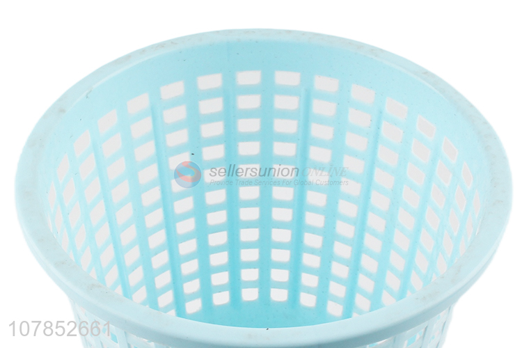 Good price blue plastic trash can waste bin for household