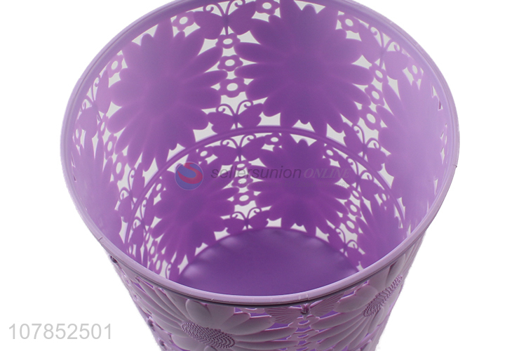 Best sale purple creative waste bin trash can for household