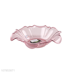 High quality pink plastic dessert plate transparent fruit plate