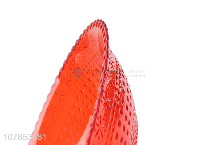 Yiwu wholesale red plastic transparent fruit plate dessert plate