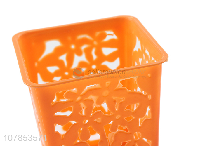 China wholesale orange square plastic storage basket