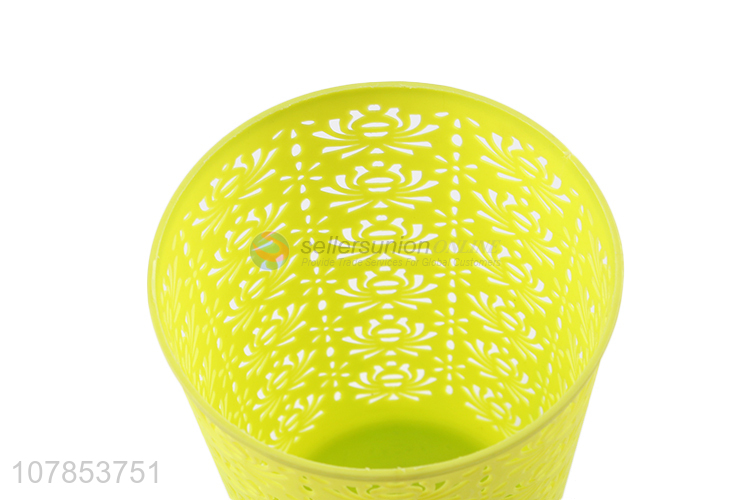 Yiwu Direct Sale Green Plastic Hollow Home Storage Basket