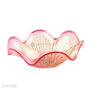 New creative design pink flower plastic fruit tray