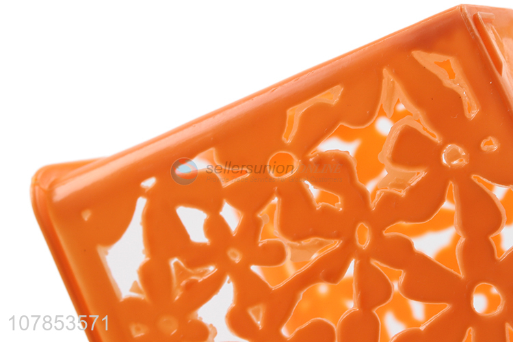 China wholesale orange square plastic storage basket