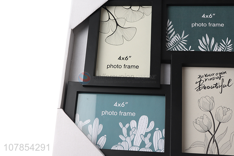 Promotional simple imitation wood plastic combination picture frame