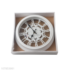 New arrival decorative creative vintage hollow round plastic wall clock