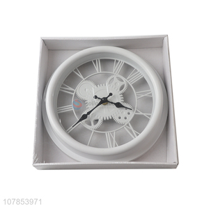 High quality round hollow plastic wall clock for home decoration