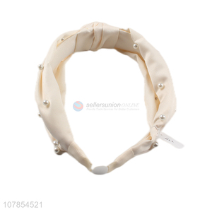 Modern Style Ladies Hair Hoop Popular Headband With Pearls