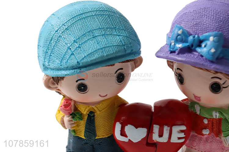 Most popular kawaii resin couple doll craft home car ornaments