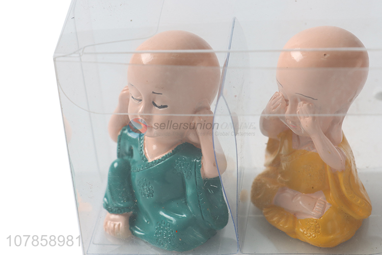 Online wholesale creative ornaments resin little monk statuettes