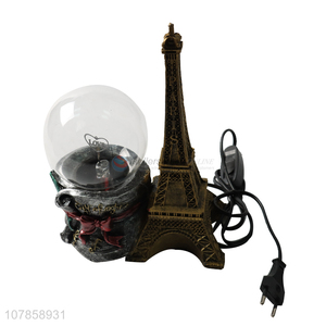 China manufacturer creative resin eifel tower statue static plasma ball lamp