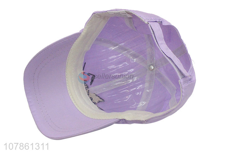 China wholesale purple children decorative sports baseball hat for sale