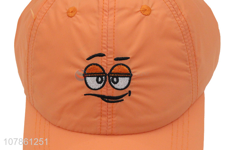 Fashion style orange children sports baseball hat for decoration