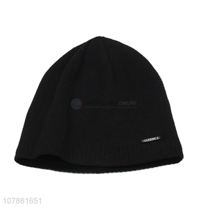 Wholesale from china black keep warm beanie cap knitted hat