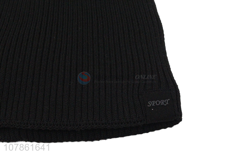 New arrival black fashion warm beanie cap knitted hat wholesale