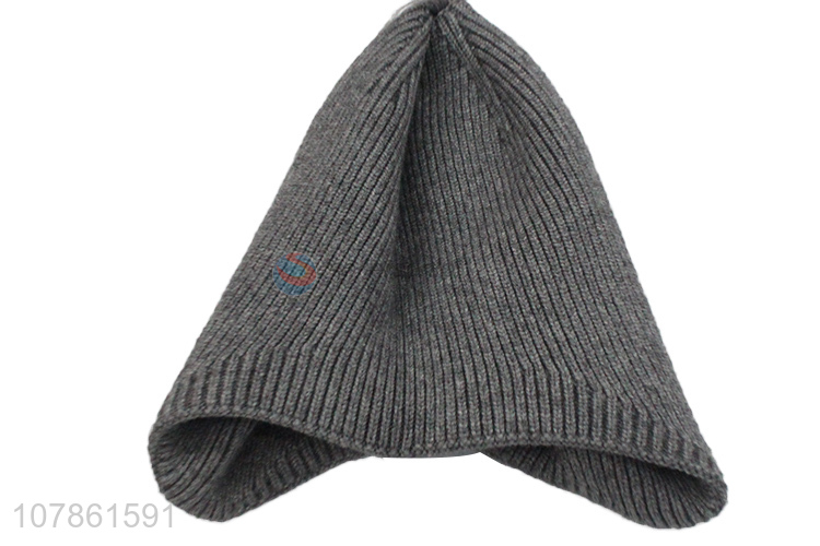 New design grey fashion decorative knitted hat for sale