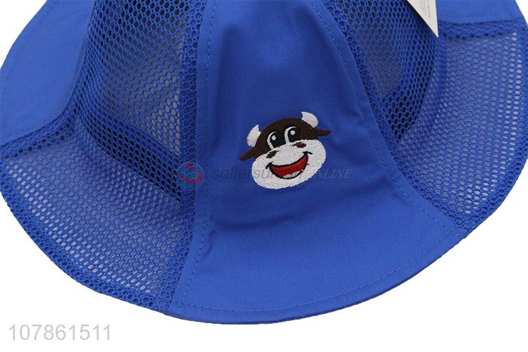 Most popular embroidery hollow summer outdoor fisherman hat for children