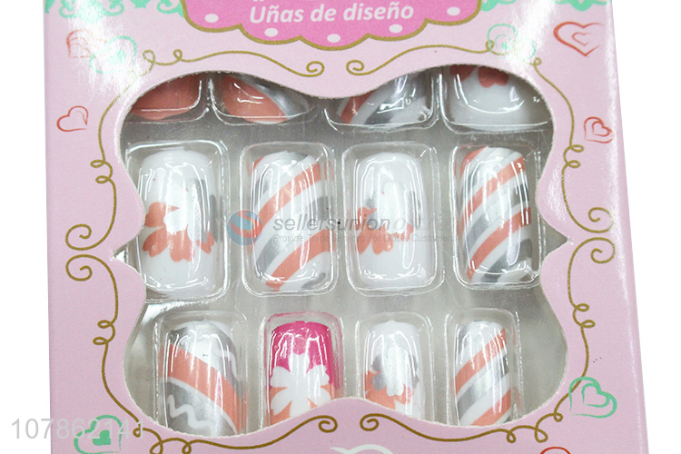 Wholesale 12 Pieces Full Cover Nail Tips Fake Nails Set