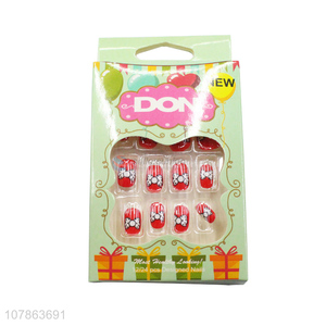 Cute Bowknot Pattern Fake Nail Artificial Nail Tips For Kids