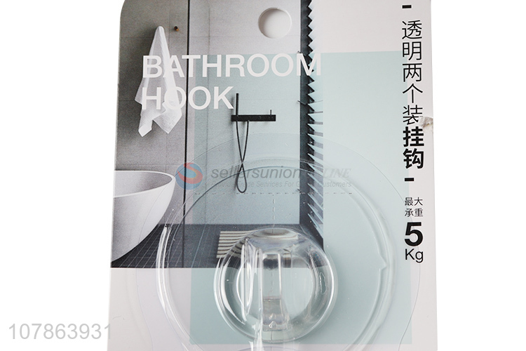 China factory clear bathroom kitchen sticky hook wall hanger