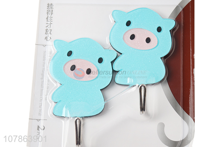 Promotional items cartoon pig sticky hooks removable plastic hook