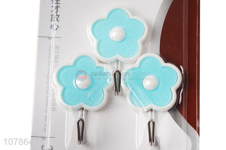 Private label flower shape acrylic wall hooks for kitchen