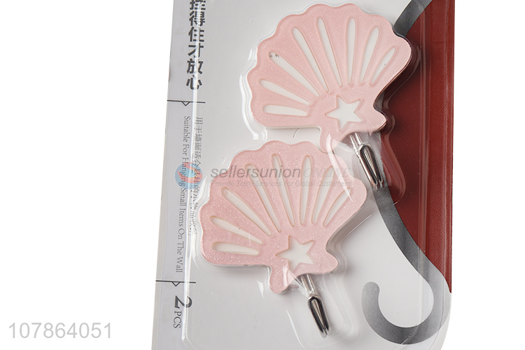 Latest arrival shell shape acrylic wall mounted hook coat hanger