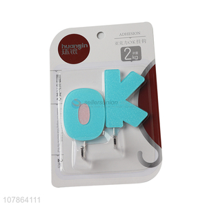 China suppliers creative ok shaped sticky hooks coat hanger