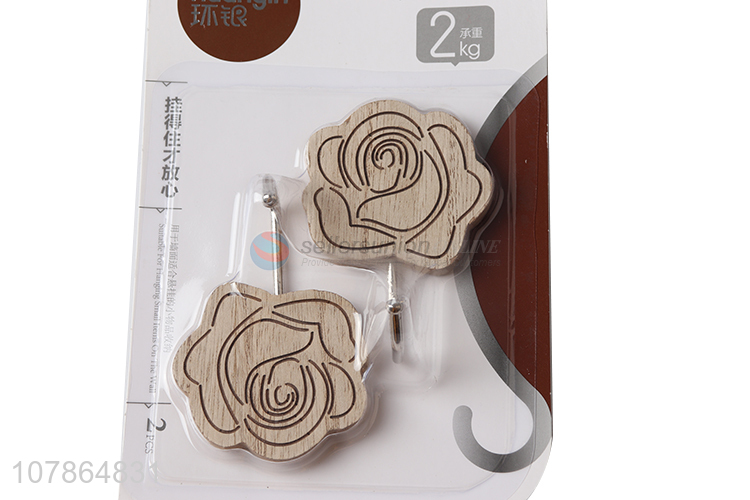 Hot sale trendy heavy duty wooden sticky wall hook coat hooks