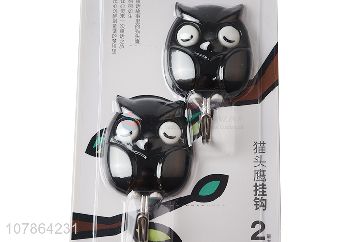 China manufacturer owl shape wall mounted hook plastic hooks