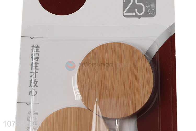 China manufacturer strong adhesive round wooden hook multi-use hook