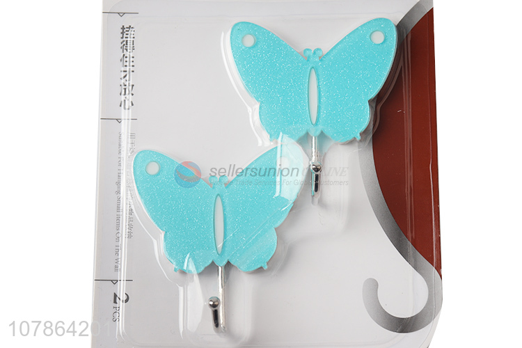 Factory price butterfly shaped acrylic seamless sticky wall hooks