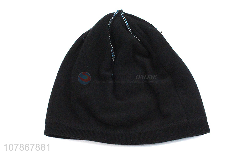 China export printed warm knitted hat sports melon leather cap