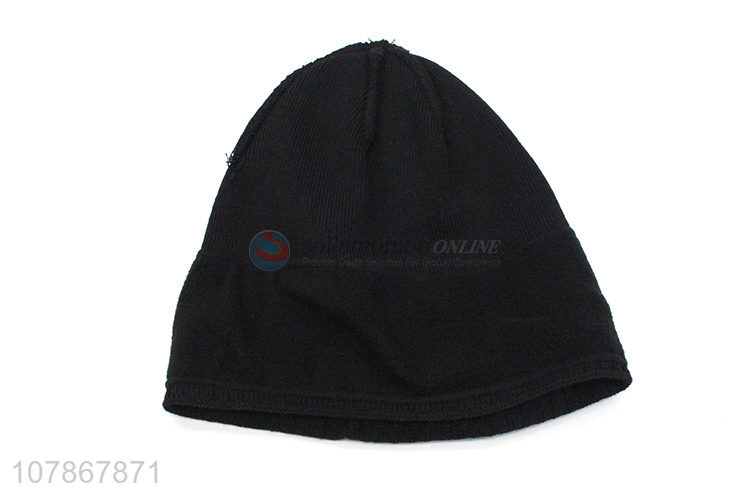 Hot selling black melon cap outdoor sports casual knitted hat for men