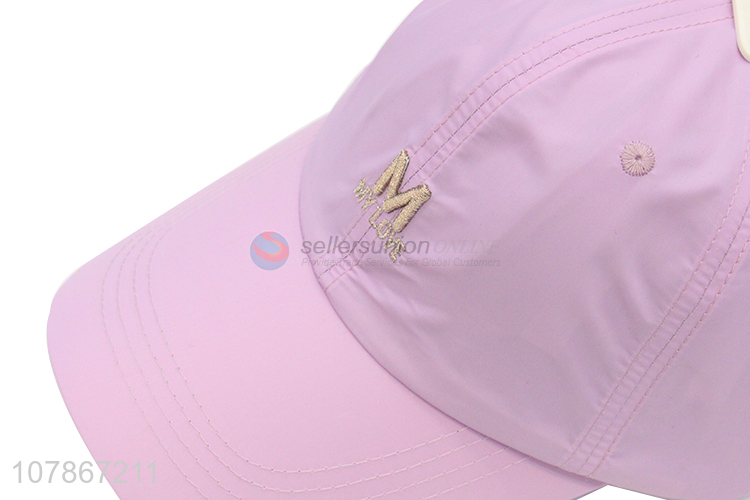 Good wholesale price pink peaked cap ladies sports baseball cap