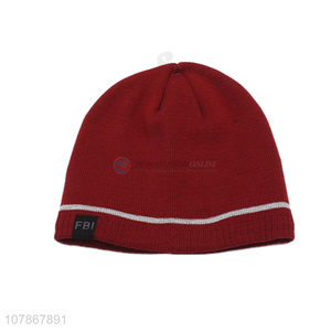 Good wholesale price red warm knit hat sports cold-proof cap for men