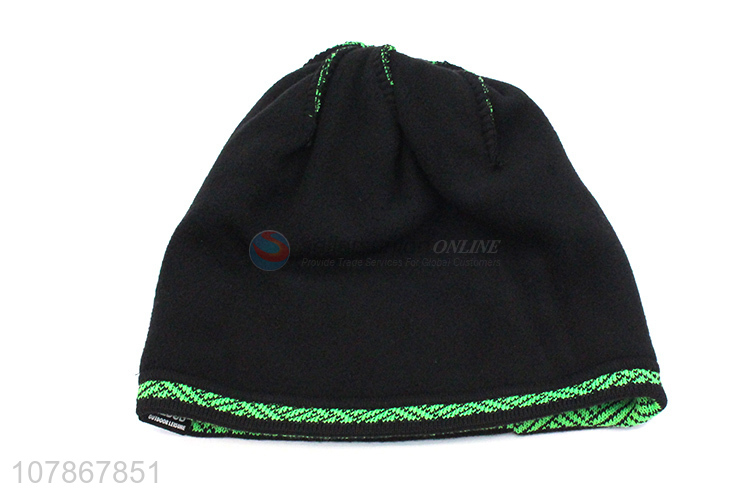 Yiwu wholesale fluorescent green pullover cap outdoor sports warm knitted hat