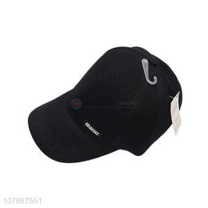 Factory direct sale black breathable baseball cap outdoor sun cap