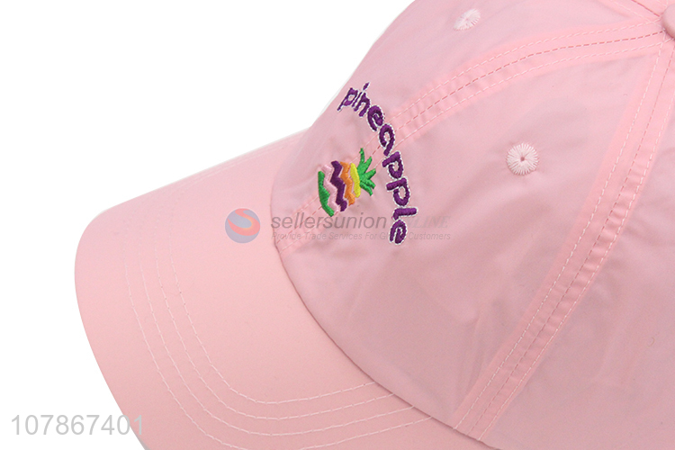 Factory direct sale pink embroidery caps children sports baseball caps