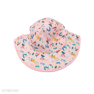 Yiwu wholesale pink printed fisherman hat children sun cap