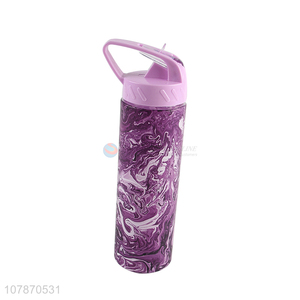 Good quality popular plastic water bottle with straw and handle