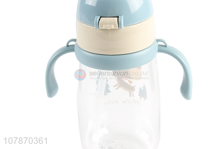 Private label cartoon unbreakable leakproof straw water bottle for kids