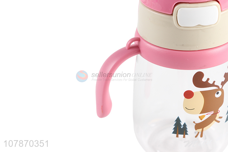 China products silicone straw leakproof plastic children water bottle