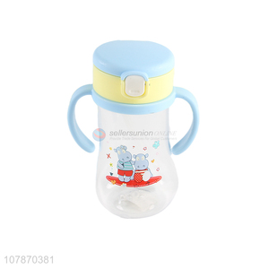 Hot selling children straw water bottle drinking bottle with handles