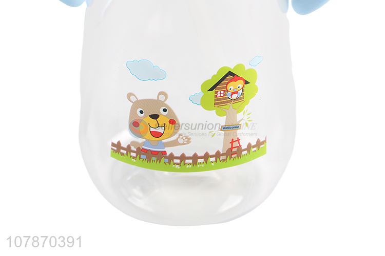 Latest arrival cartoon baby children water bottle with silicone straw