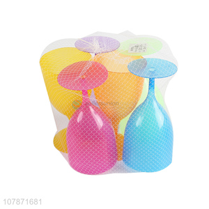 New product 6 pieces colorful plastic wine goblet champagne cup